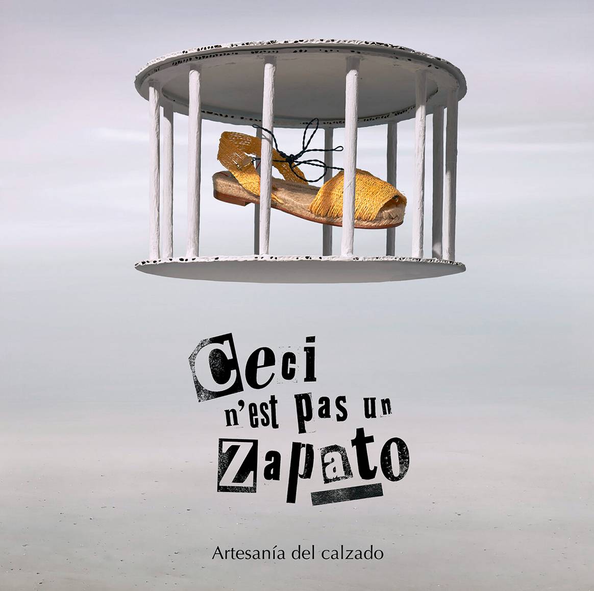 Cartel de la exposición “Ceci n’est pas un zapato”, durante la 38ª edición de 080 Barcelona Fashion.