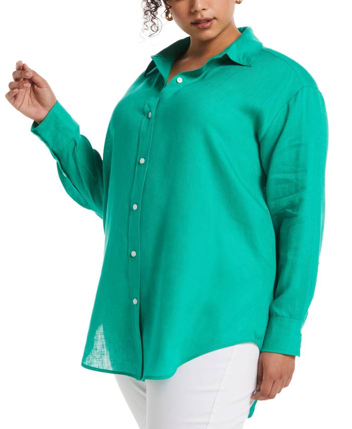 Women's Plus Size Easy Linen Shirt | Rafaella