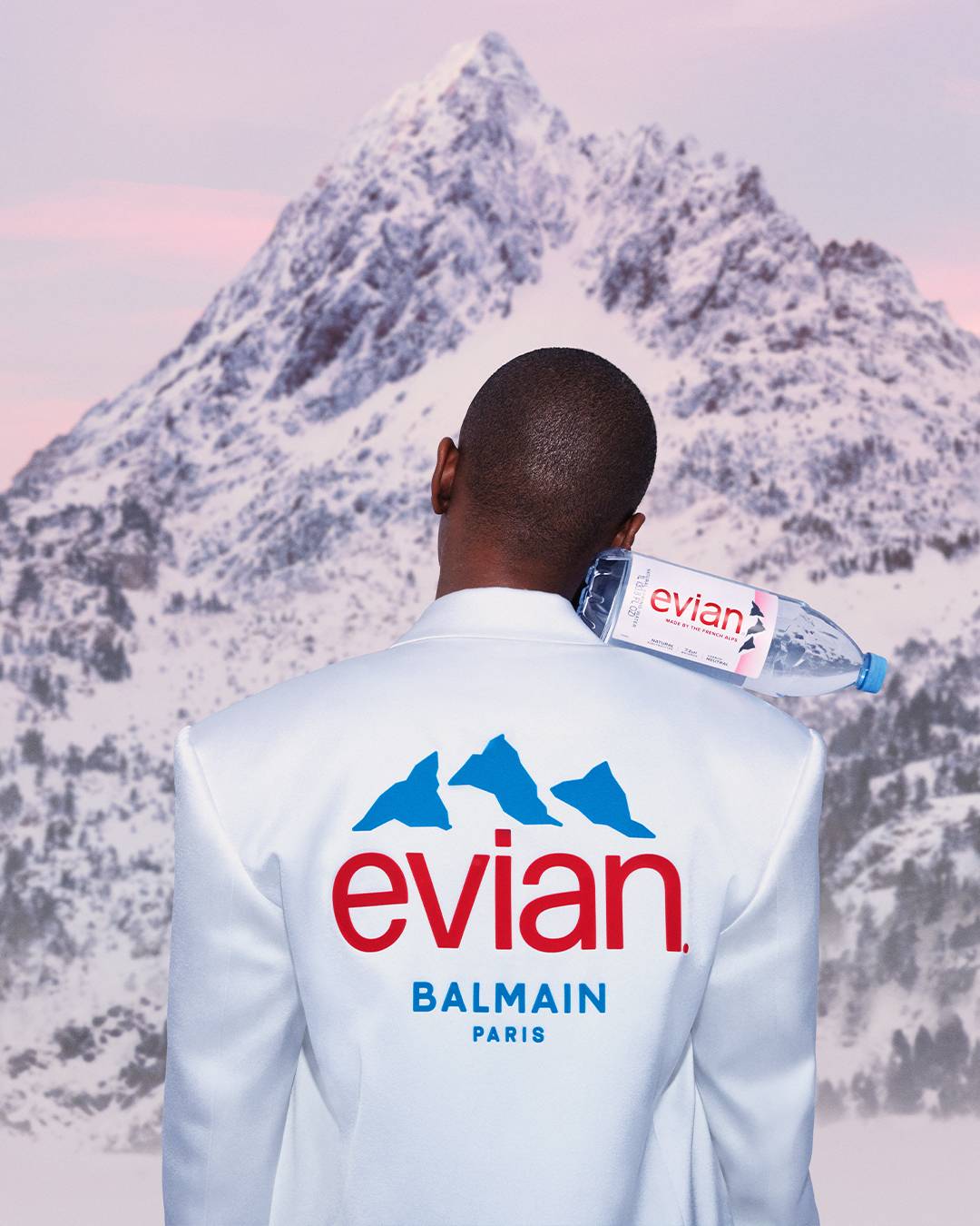 Image: Evian; Balmain x Evian collection of ready-to-wear and accessories