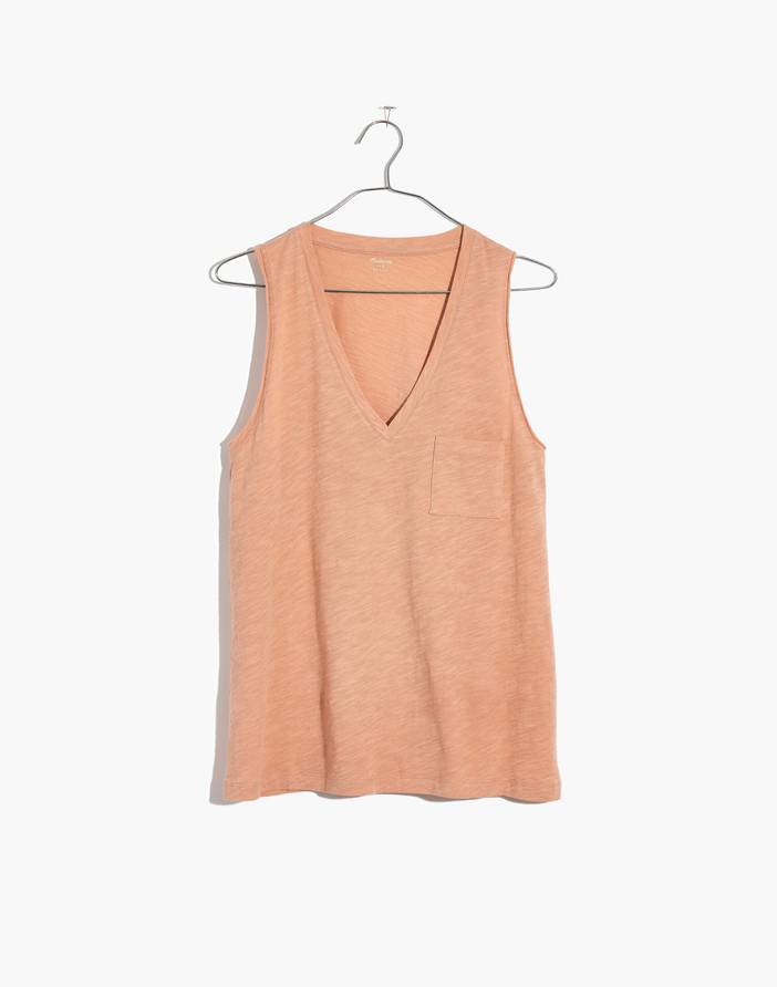 Whisper Cotton V-Neck Pocket Tank | Madewell