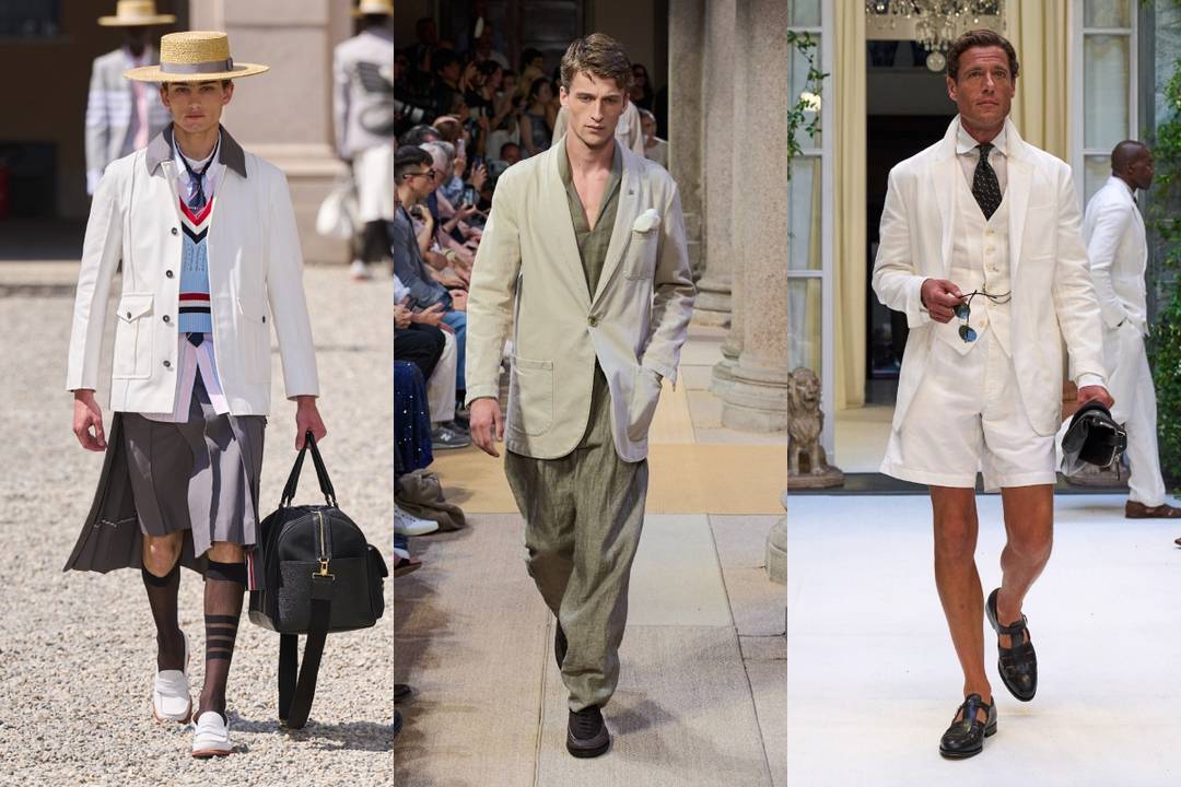 (v.l.n.r.) Thom Browne, Giorgio Armani, Ralph Lauren SS27