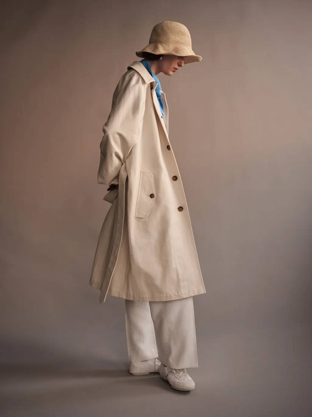 Polo Ralph Lauren SS24 khaki trench-coat and woven hats