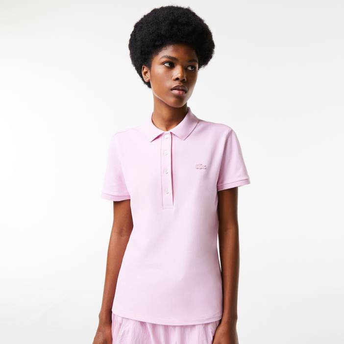 Slim Fit Damen Lacoste Poloshirt aus Stretch-Baumwoll-Piqué | Lacoste