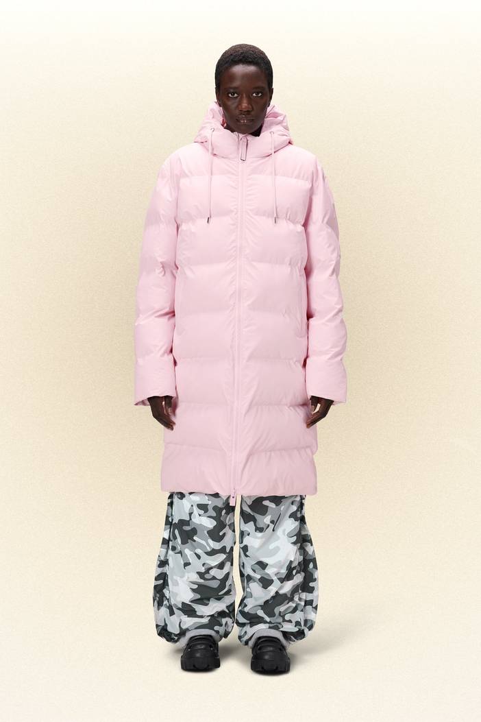 Alta Long Puffer Jacket - Black | Rains