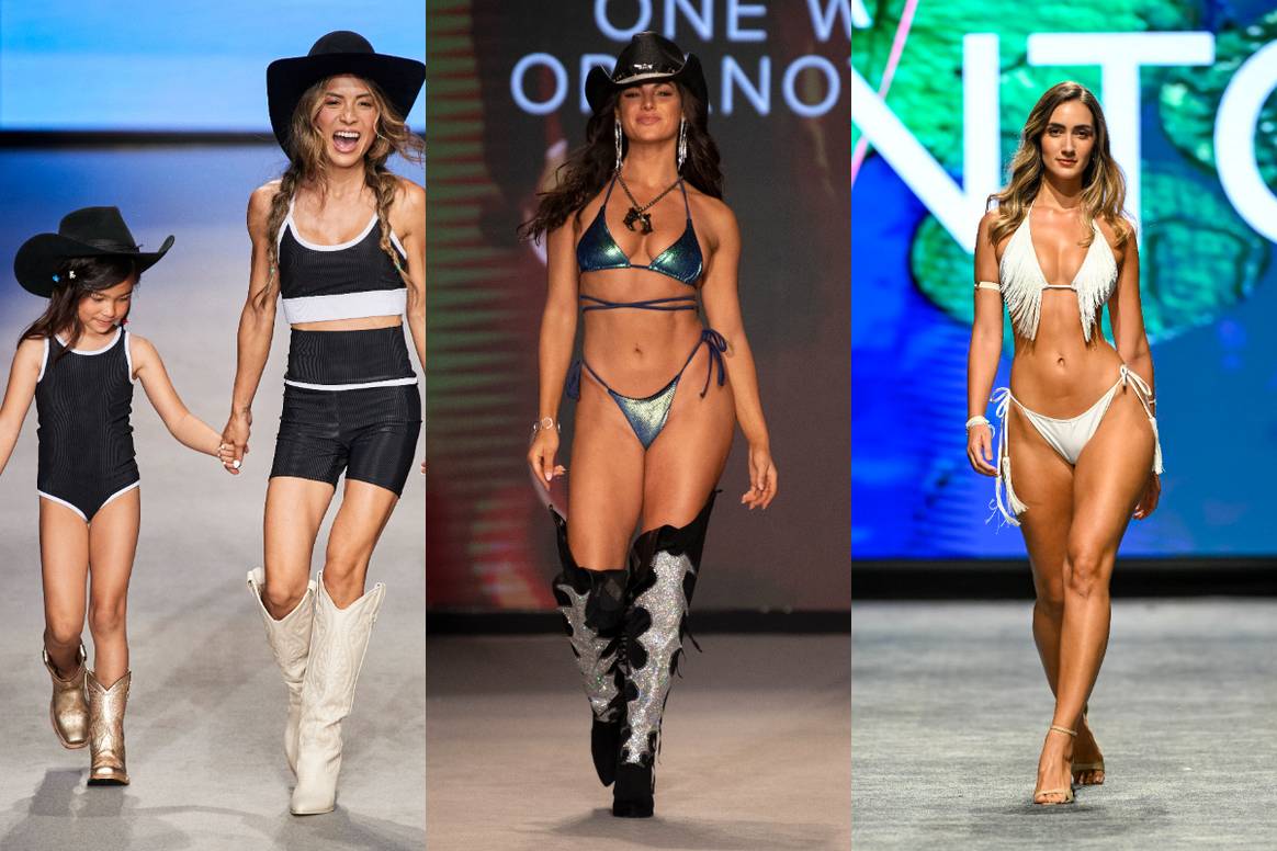 SS24 Miami Swim Week. (From left) Lain Snow, Axil Swim and Liliana Montoya.