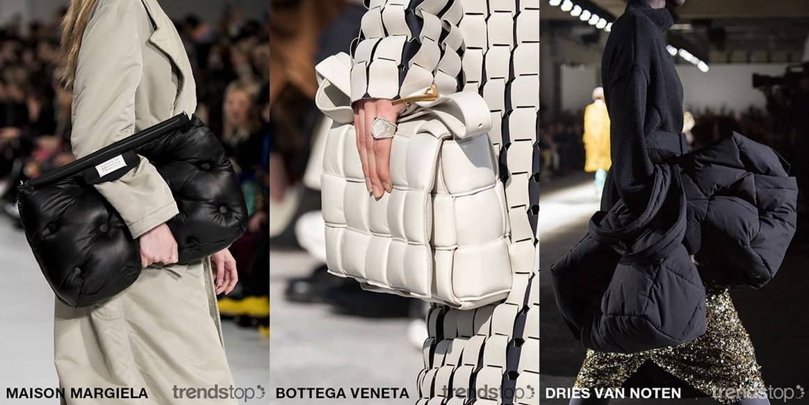 Beelden via Trendstop, van links naar rechts: Maison
Margiela, Bottega Veneta, Dries Van Noten, allen Herfst Winter
2019-20.