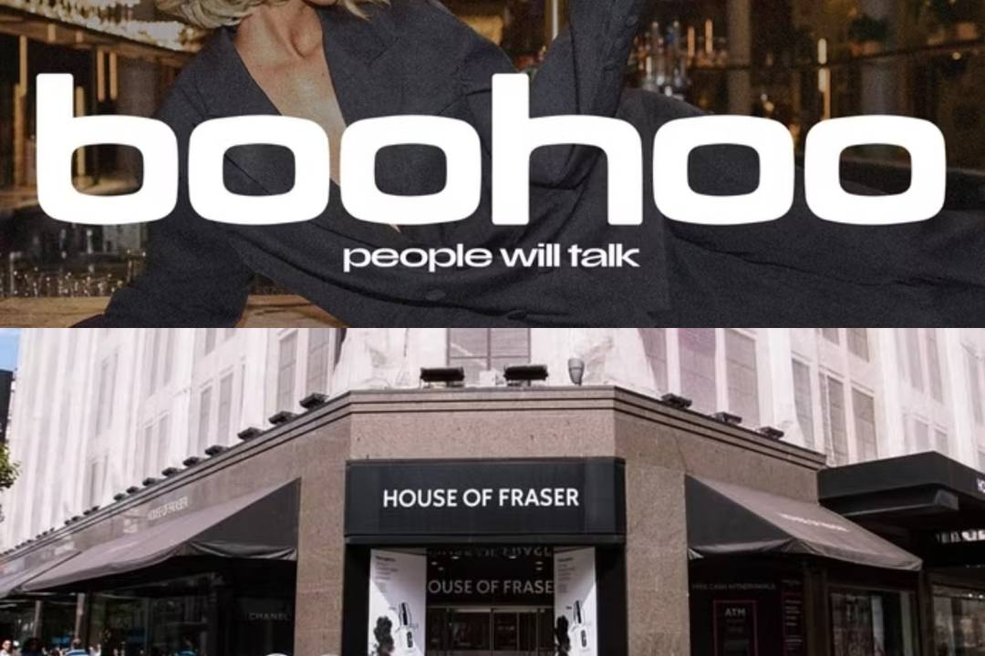 Boohoo x House of Fraser logos.