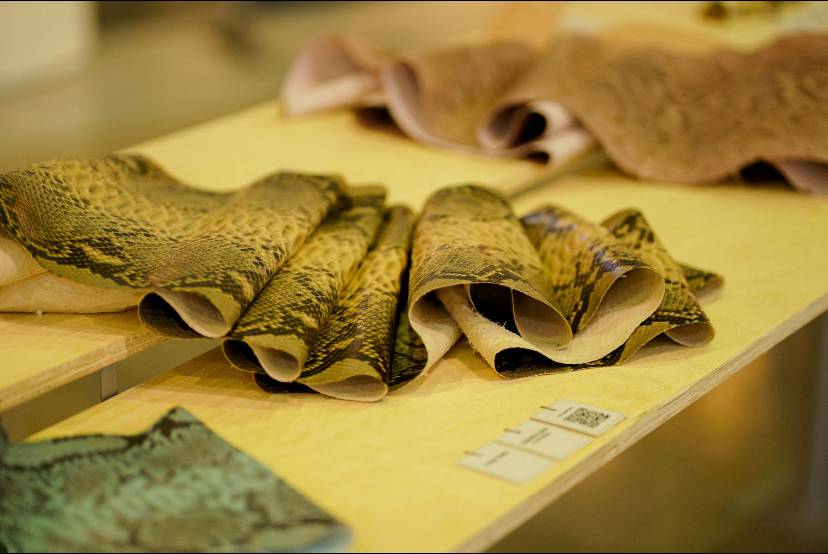 Selection of leathers presented at Inspiramais fair, Brazil
