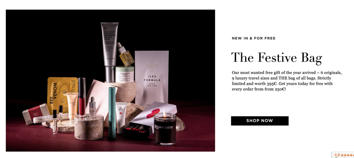 “The Festive Bag” by Niche Beauty. Photo: Niche Beauty website screenshot via Interlutions