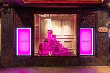 Harrods turns Valentino Pink for the festive season