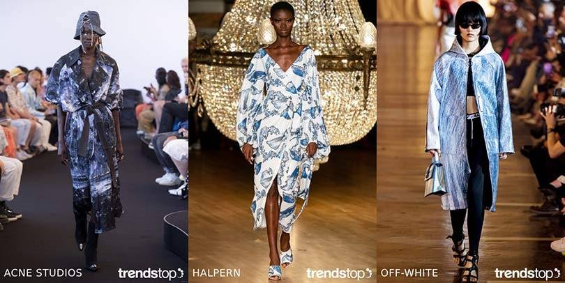 Imágenes cortesía de Trendstop, de izquierda a derecha: Acne
Studios, Halpern, Off-White, todas de la temporada Primavera Verano 2020.