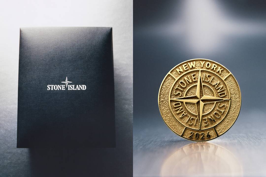 Stone Island e Bunney collaborano per una spilla in edizione limitata in oro 18 carati.