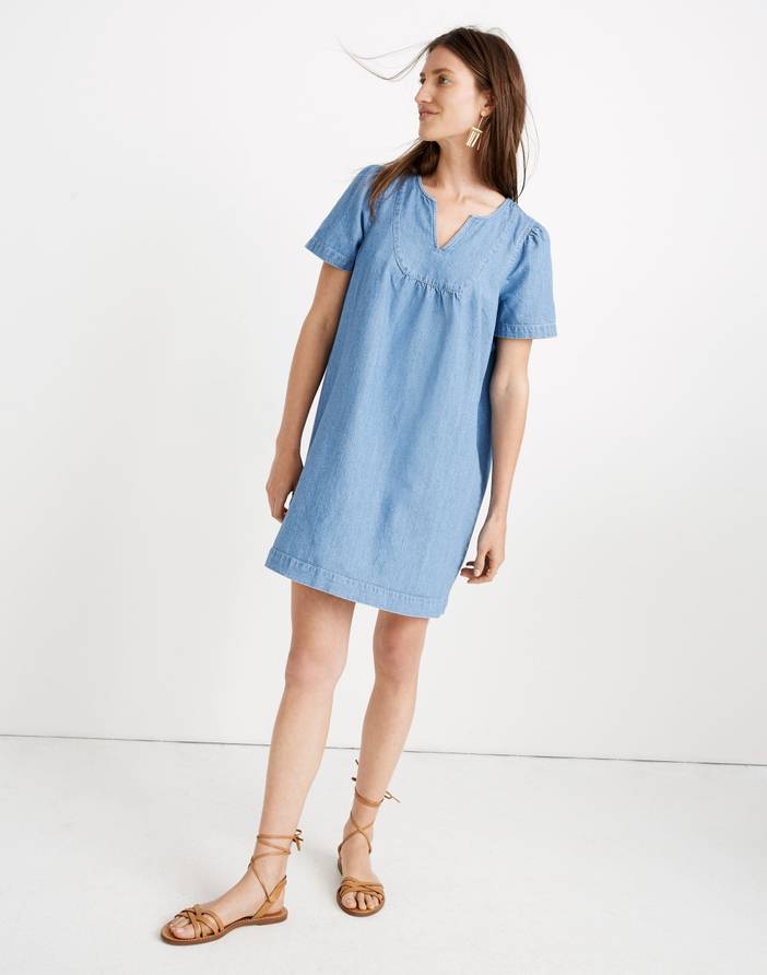 Denim Popover Swing Dress in Newsom Wash | Madewell
