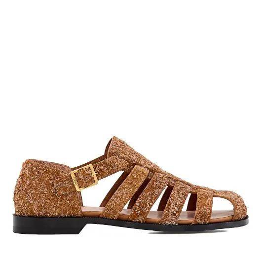 Sandales, Loewe Campo Flat Sandal en marron | Loewe