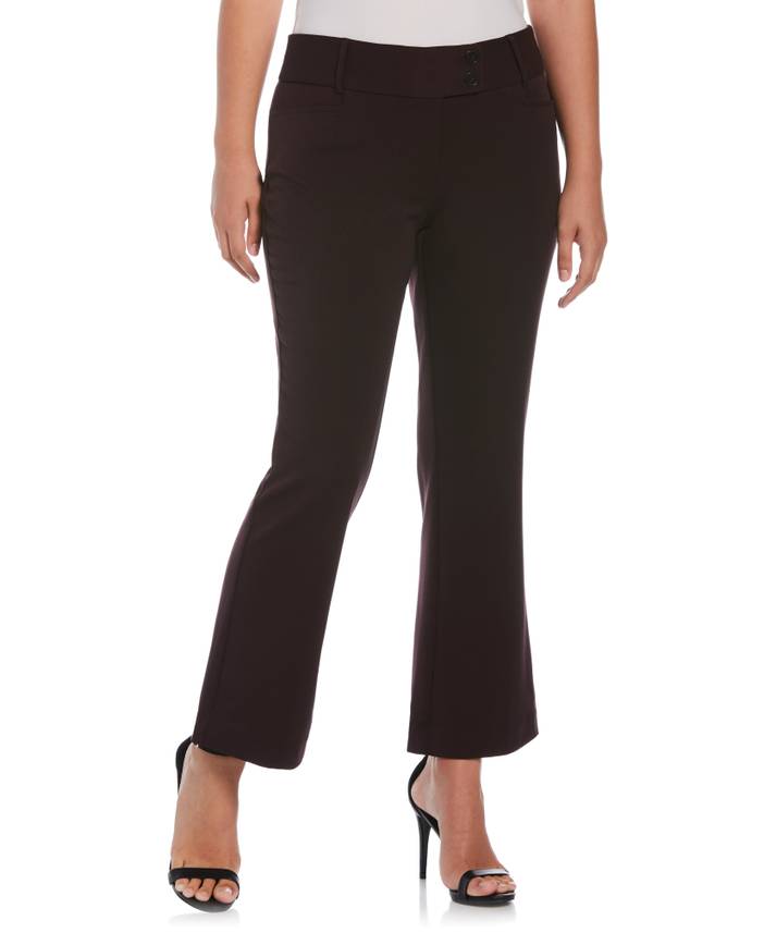 Women's Gabardine Bootcut Pants Short - Curvy Fit, Plus Size | Rafaella