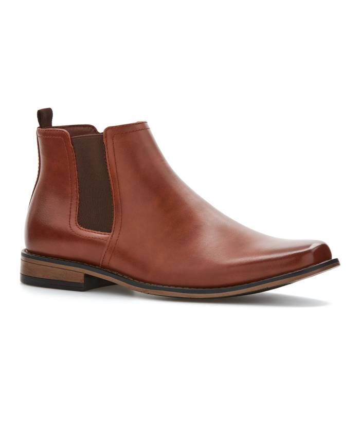 Men's Chris Boots in Cognac/Brown, Size 10.5, Solid, Regular | Perry Ellis