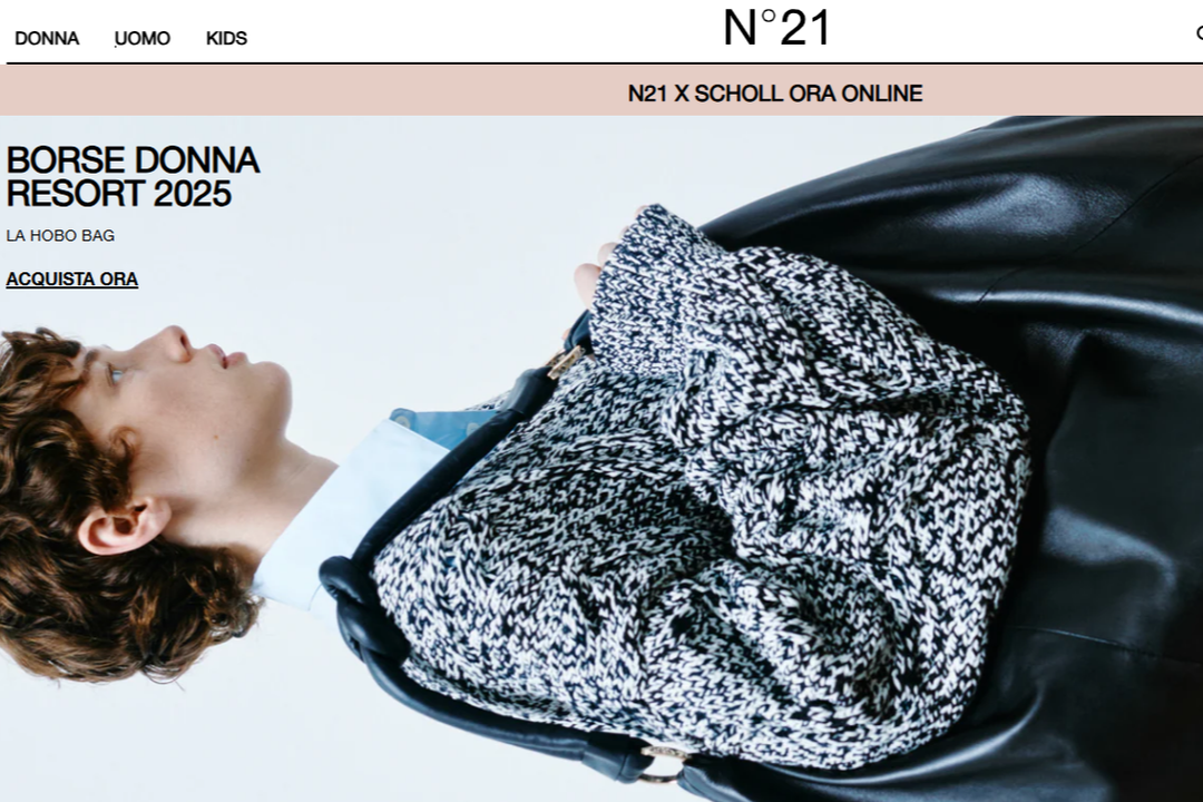 Una schermata dell'ecommerce N21