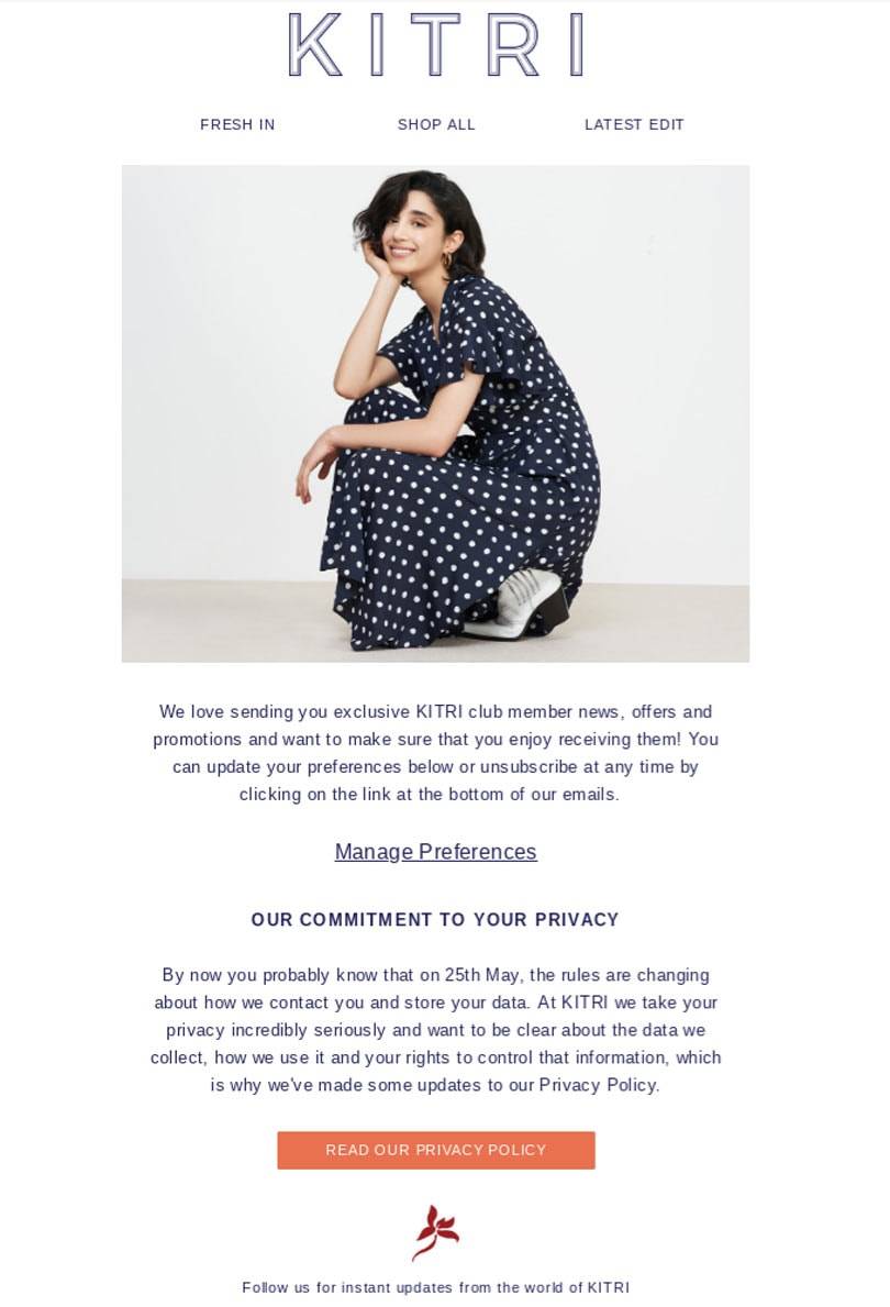 The best GDPR fashion emails asking you to 'Stay in Touch'