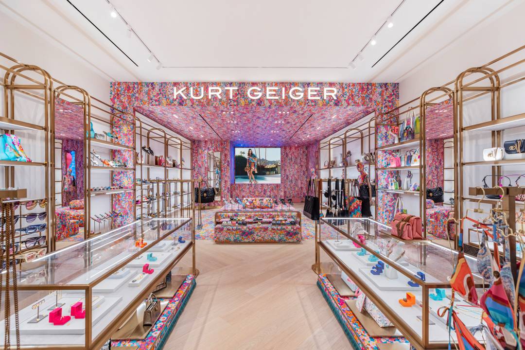 Interior of Kurt Geiger's debut store in Aventura Mall, Miami