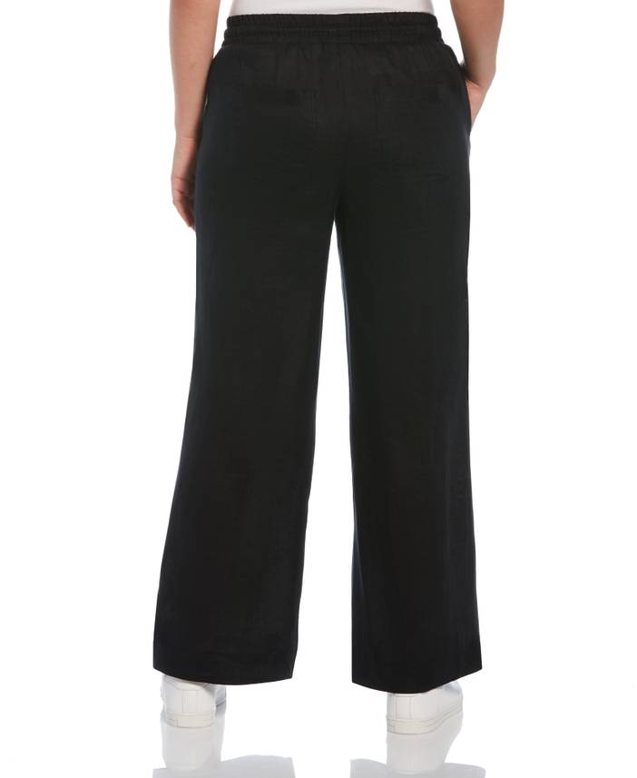 Women's Wide Leg Drawstring Linen Pants | Rafaella