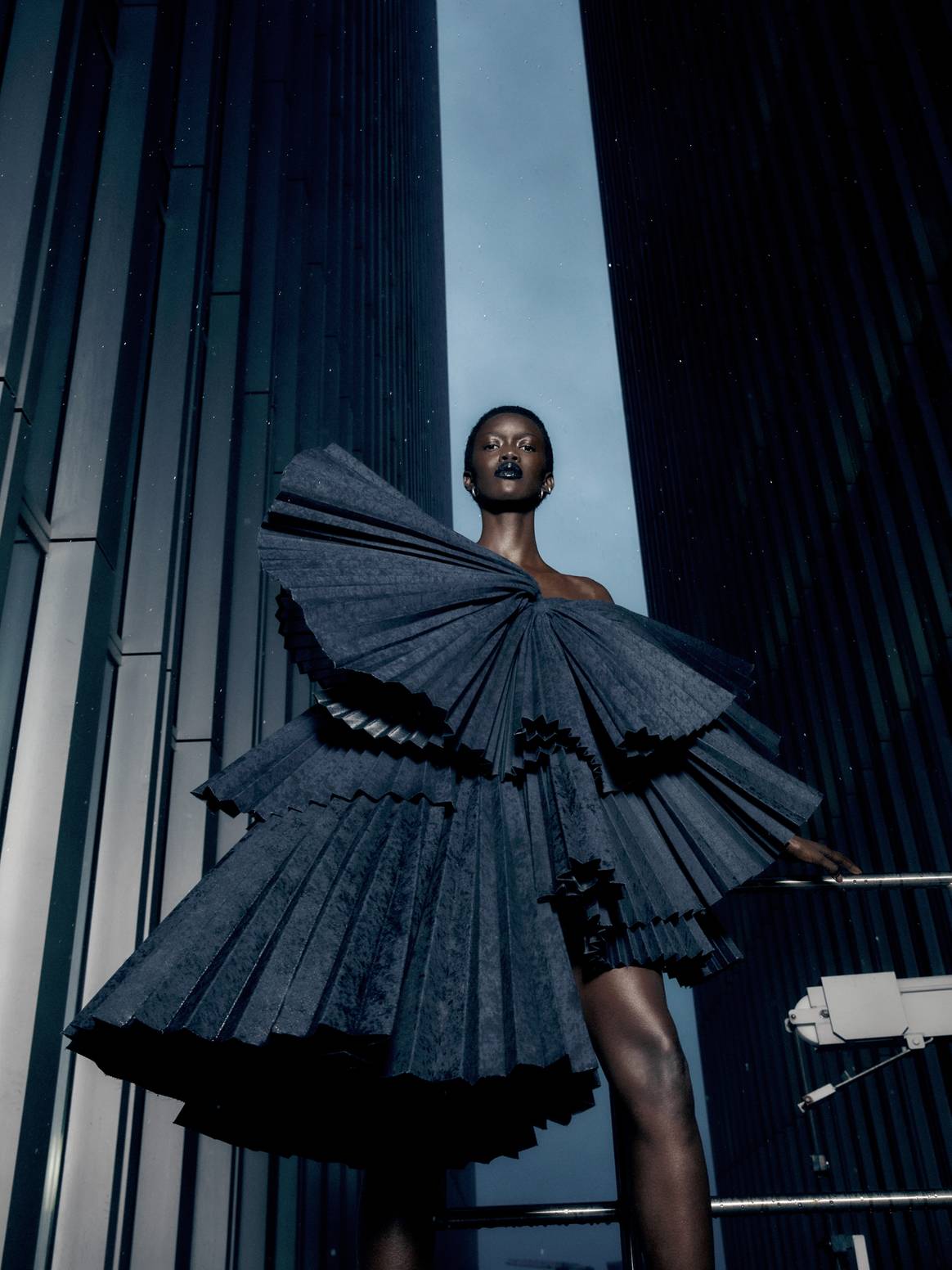 De exclusieve couturejurk van David Laport voor G-Star Raw. Beeld: G-Star Raw