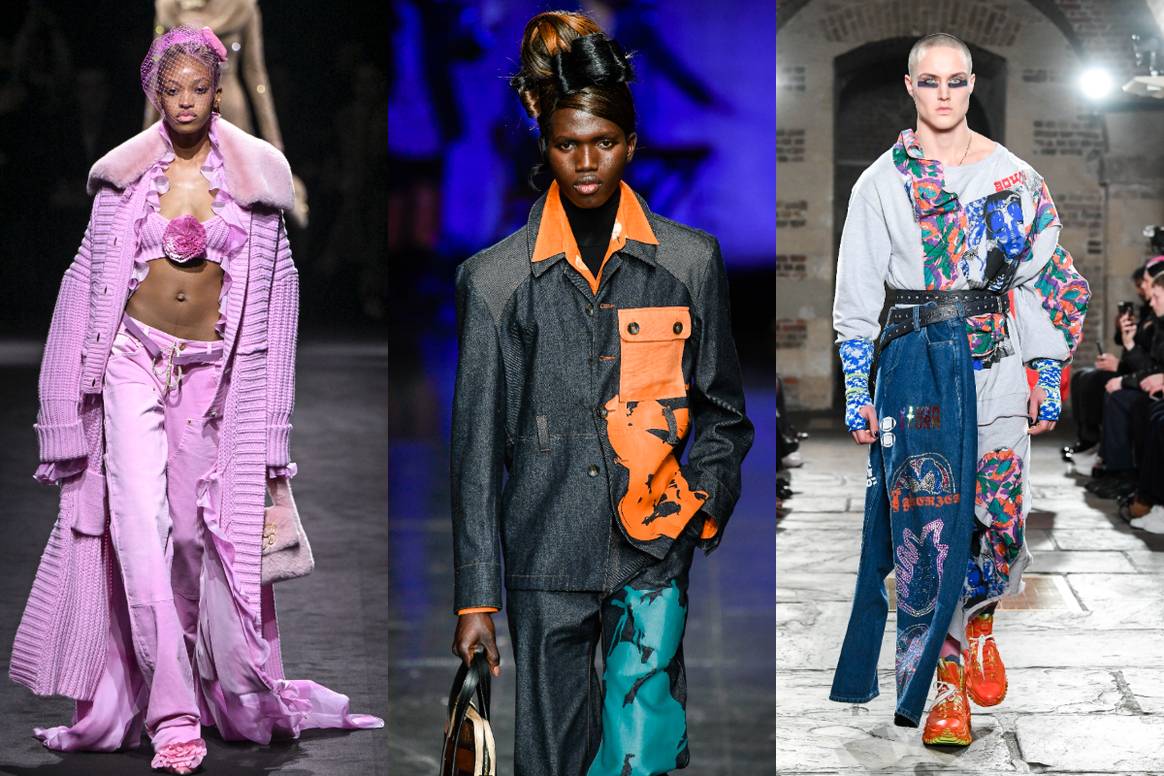 (From left) Image: Blumarine AW22, Labrum London AW22, Matty Bovan AW22 - all courtesy of CatwalkPictures