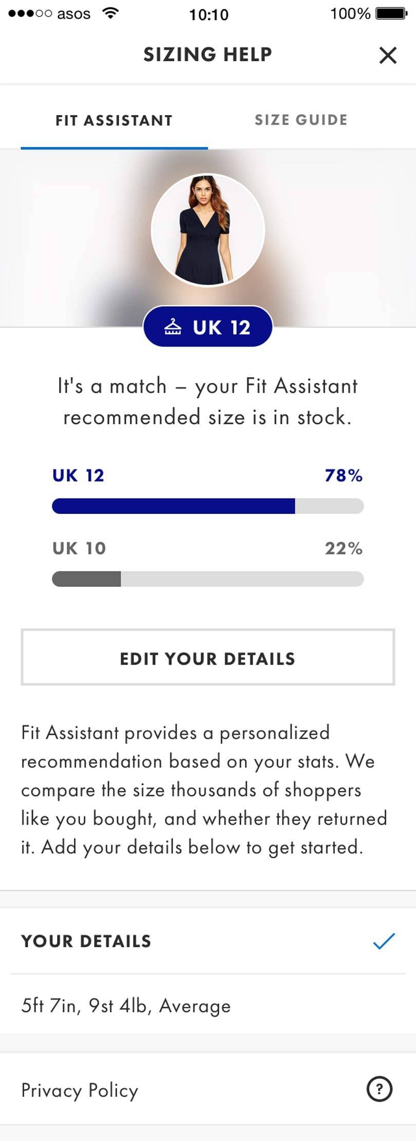 Asos rolls out Fit Assistant tool