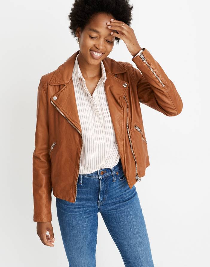 Madewell washed leather moto jacket best sale