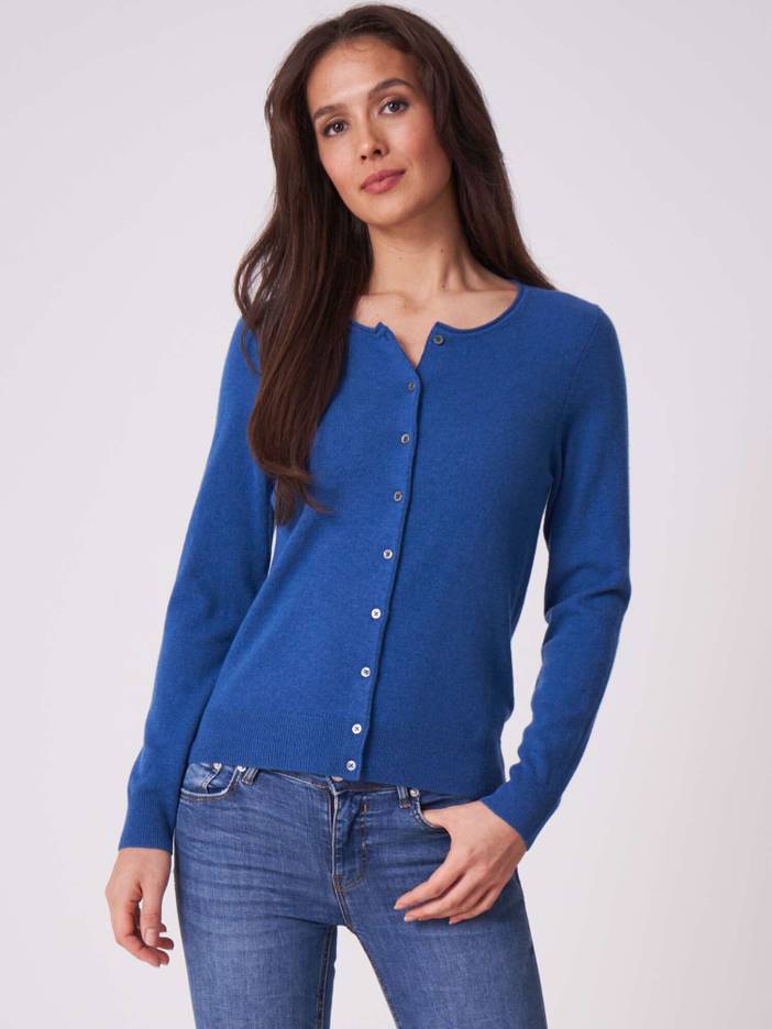 Basic fijngebreid vest met ronde hals van biologisch cashmere | Repeat Cashmere