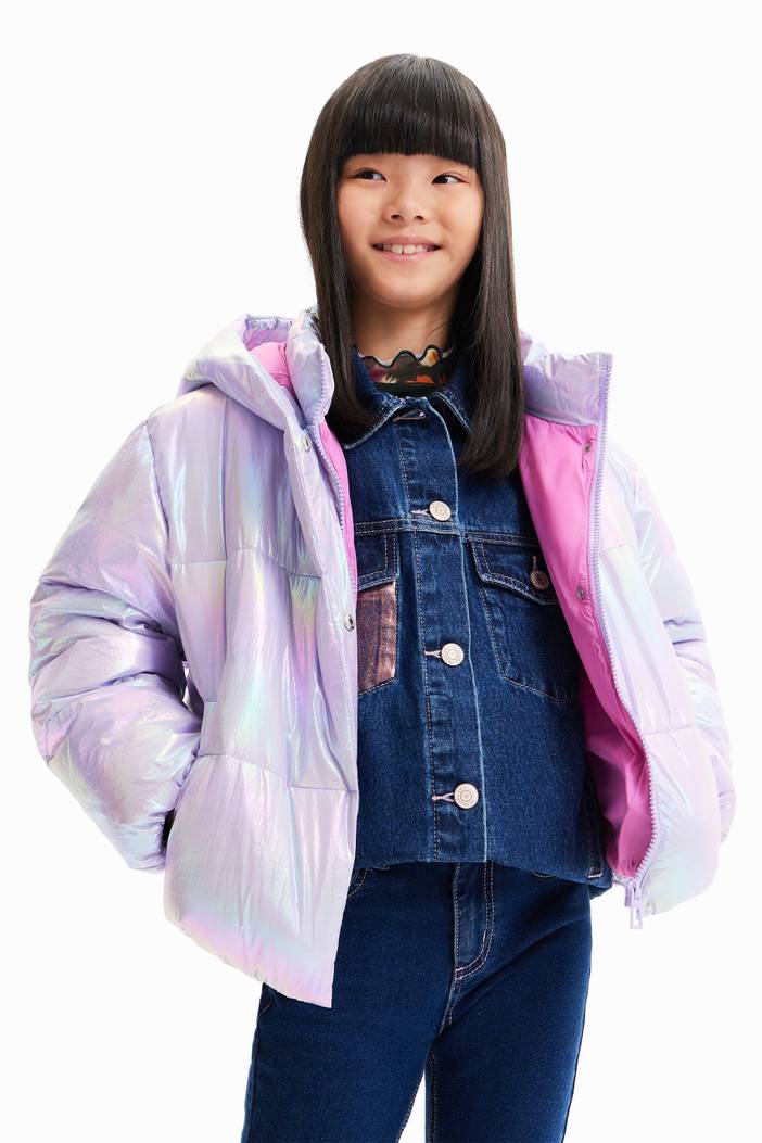 Iridescent quilted jacket | Desigual