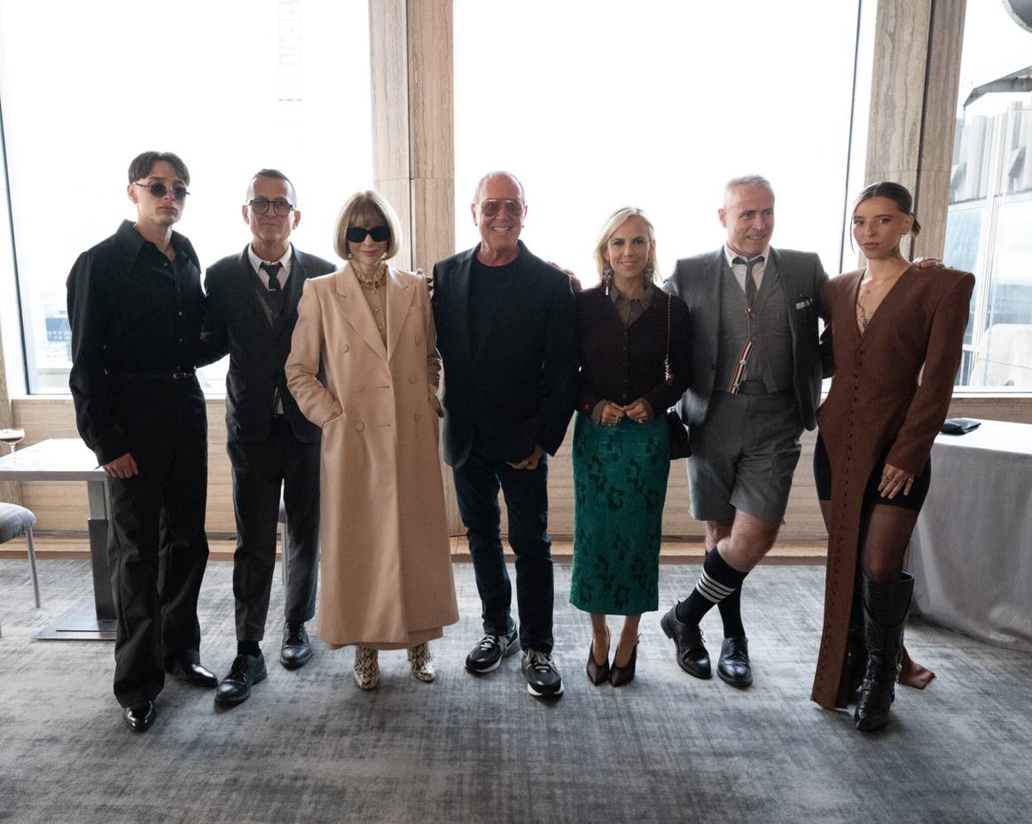 Peso Pluma, Steven Kolb, Anna Wintour, Michael Kors, Tory Burch, Thom Browne, Young Miko at CFDA's A and Rockefeller Center’s Official New York Fashion Week kickoff cocktail