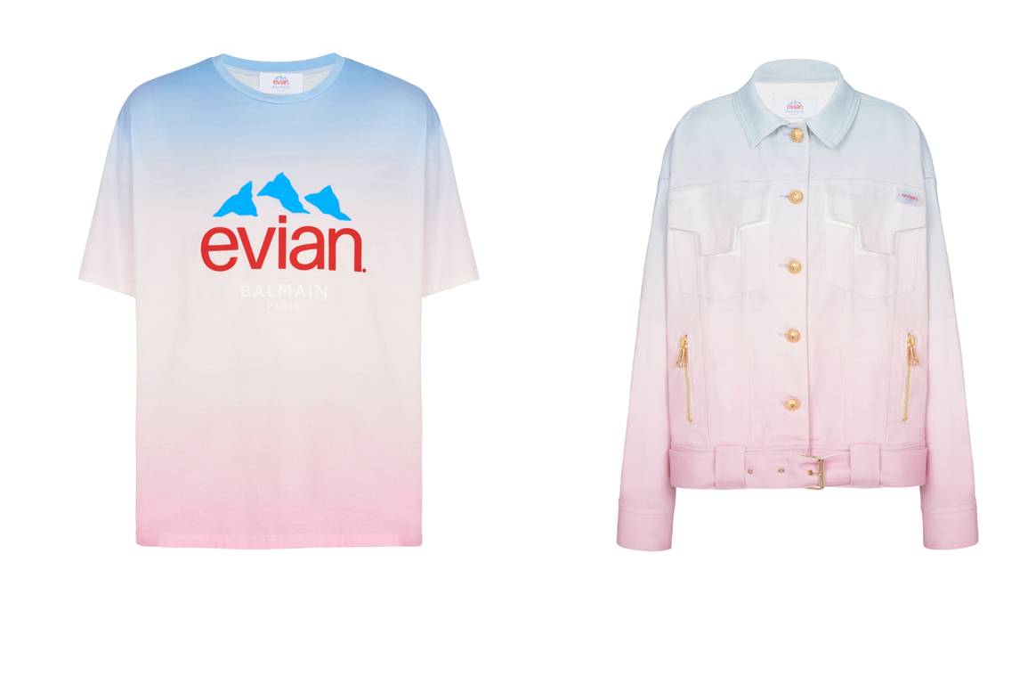 Evian x Balmain. Courtesy of Balmain