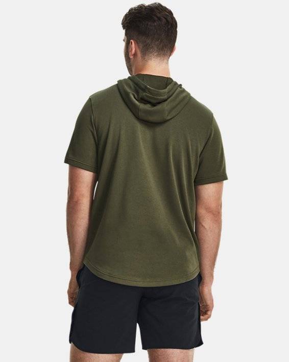 Herren Project Rock Kurzarm-Hoodie aus French Terry Schwarz | Under Armour