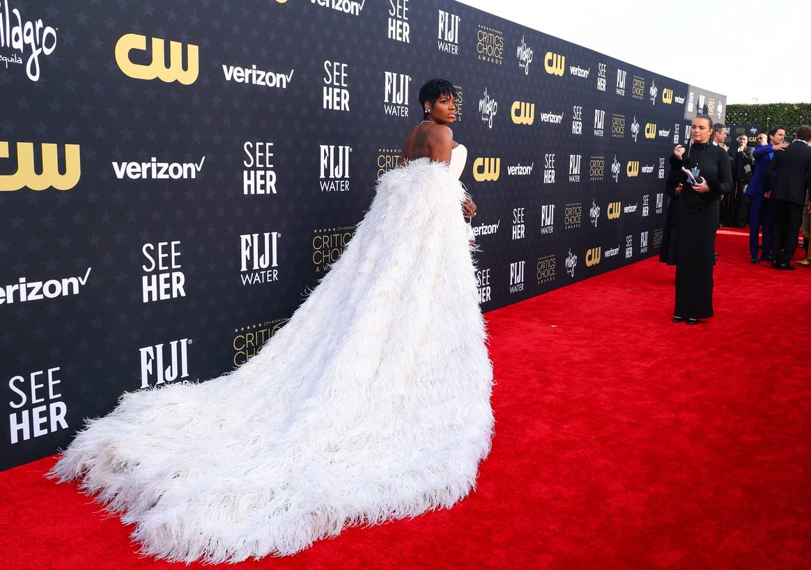 Fantasia Barrino attends the 29th Annual Critics Choice Awards at Barker Hangar on January 14, 2024 in Santa Monica, California.