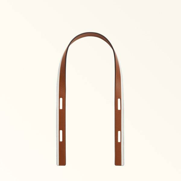 Giove Bag Handle Marshmallow White Colourblock Grained Leather Woman | Furla
