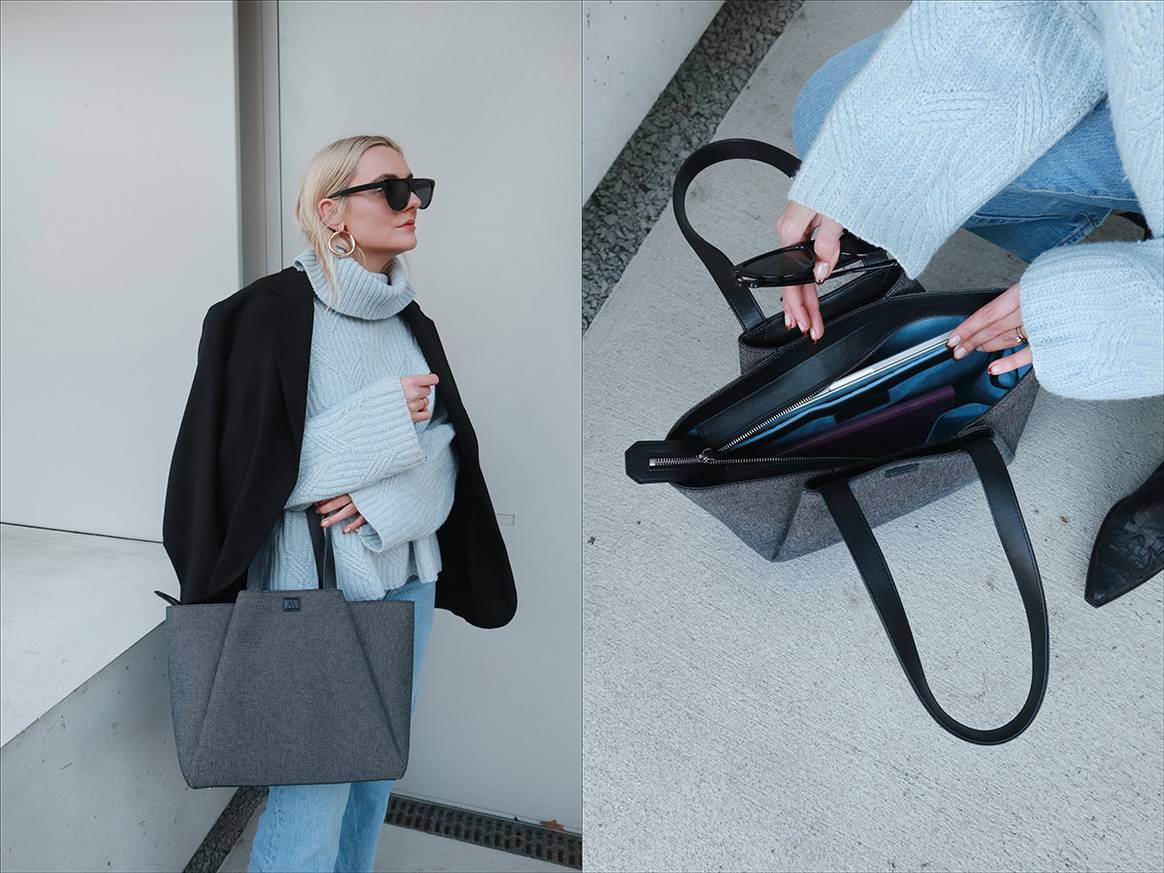 Midi Pyramid in eco canvas zwart 495 €