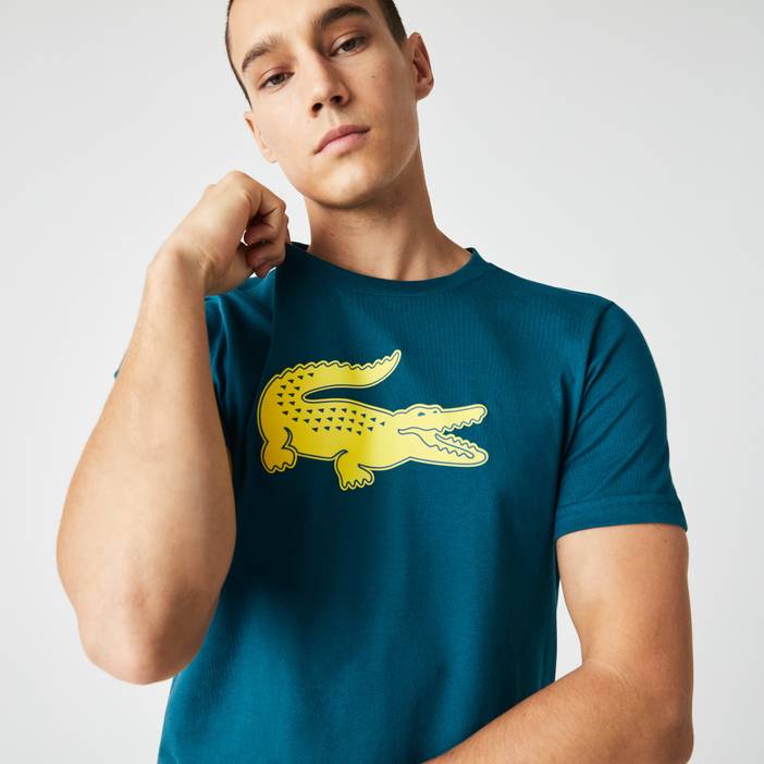 Herren Lacoste Sport Krokodil-T-Shirt aus atmungsaktivem Jersey mit 3D Print | Lacoste