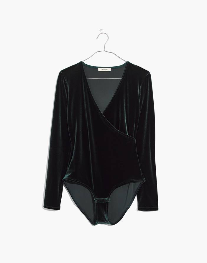 Velvet Wrap Bodysuit | Madewell