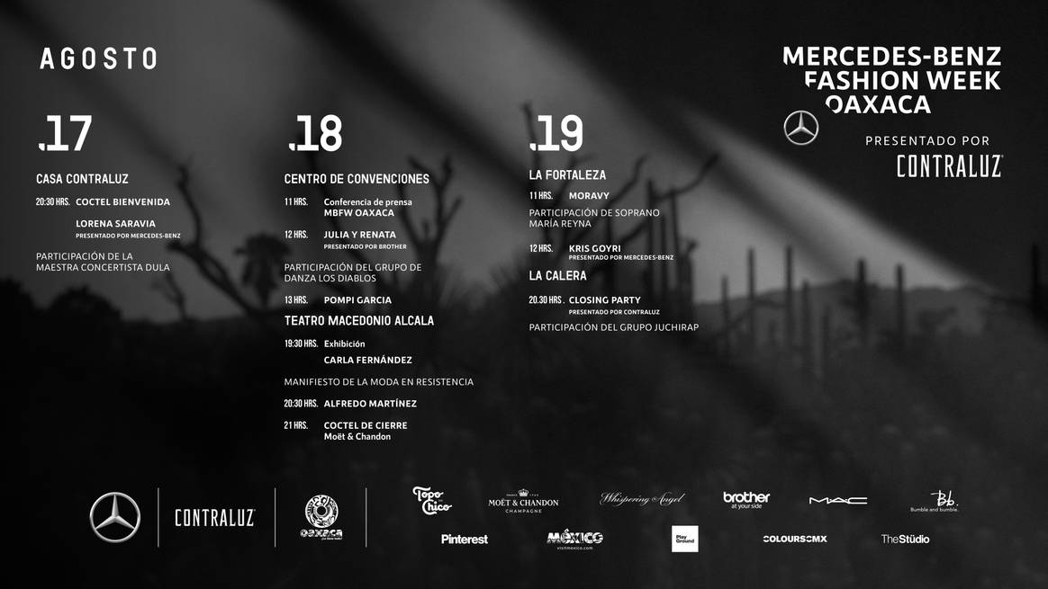 Agenda de Mercedes-Benz Fashion Week Oaxaca