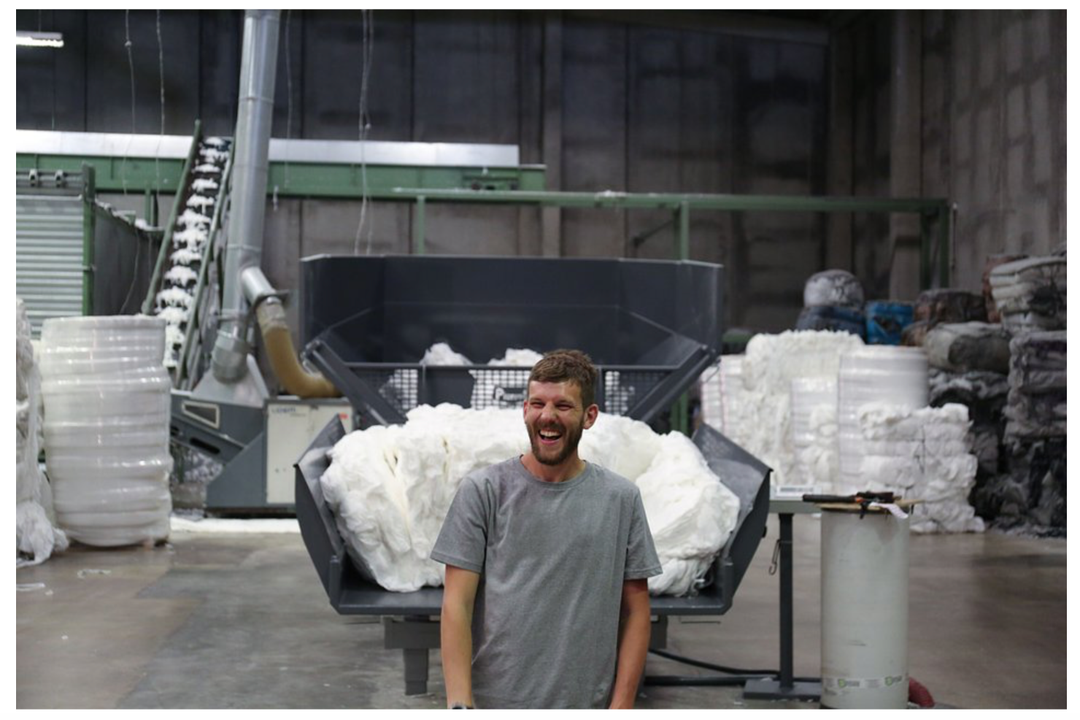 Co-founder Mart Drake-Knight in the Remill factory.