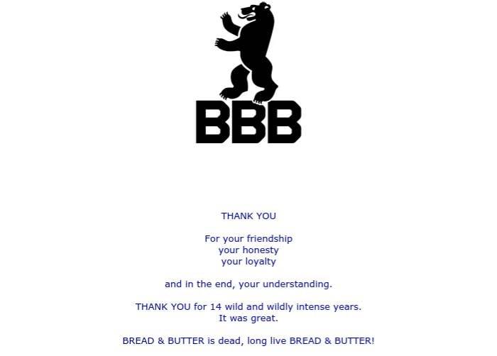 Das Ende der Bread&Butter