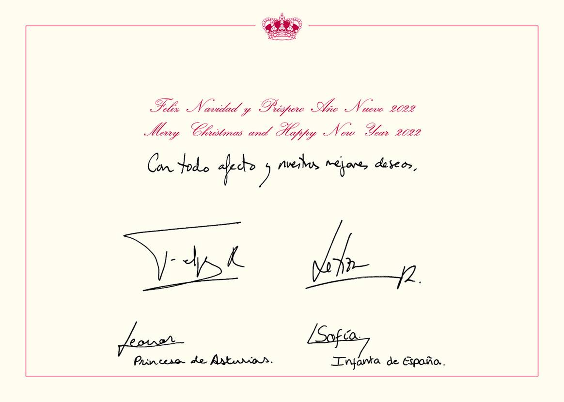 Photo Credits: Felicitación de Navidad 2021 de SS.MM. los Reyes, la Princesa de Asturias y la Infanta Doña Sofía. Casa de S.M. el Rey.