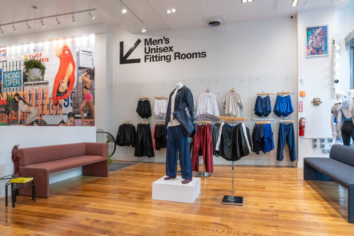 Interior of Los Angeles Apparel debut NYC flagship store