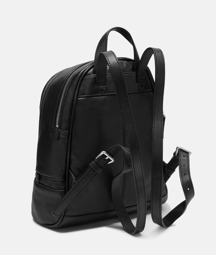 Lässiger Rucksack aus weichem Leder - schwarz | liebeskind berlin