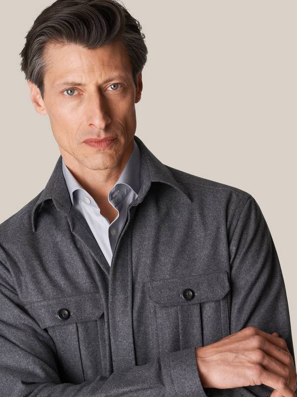 Light Green Cotton Lyocell Stretch Shirt | Eton