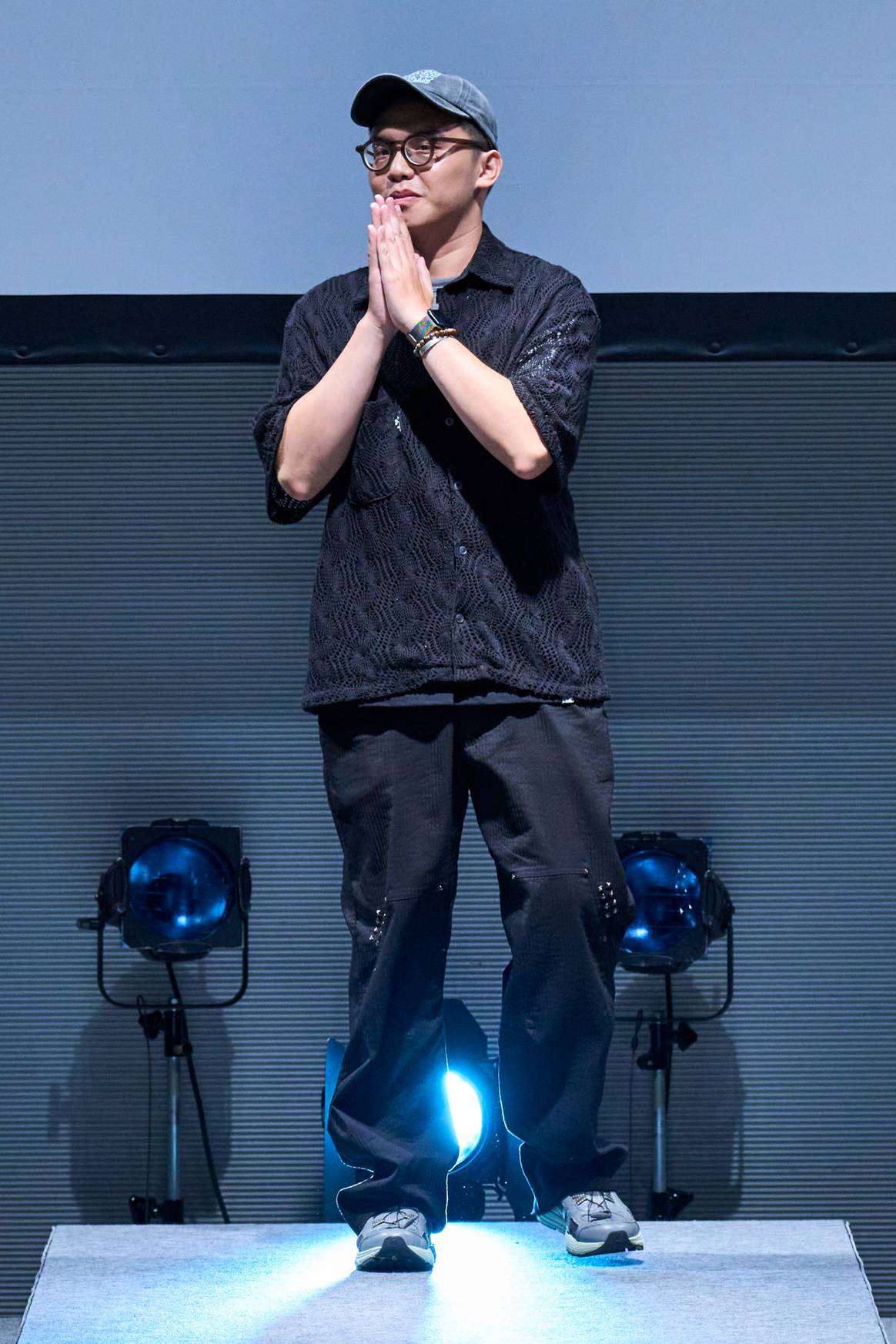 Designer Tseng Yan-Wei at the finale of his SS24 show during Tokyo Fashion Week.