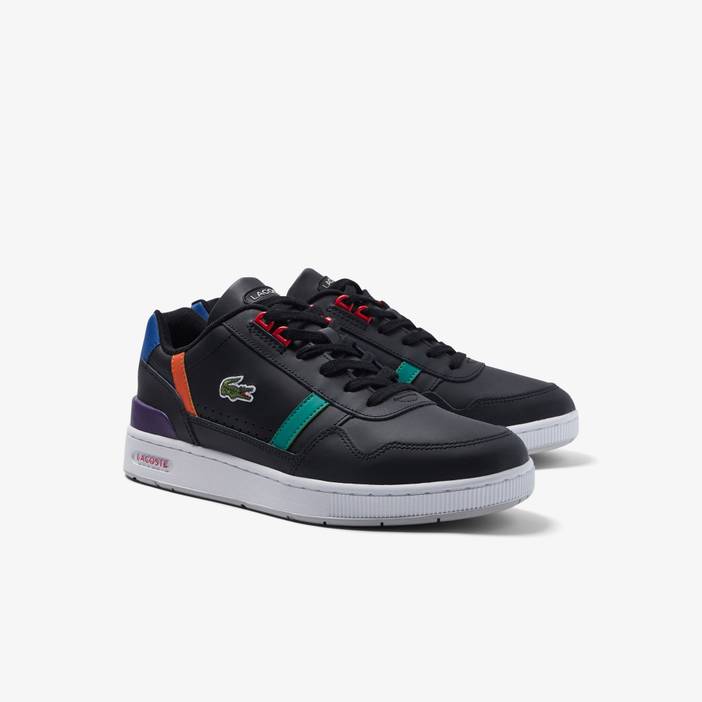 Herren-Sneakers Lacoste T-CLIP aus Leder und Veloursleder mit Color-Pop | Lacoste