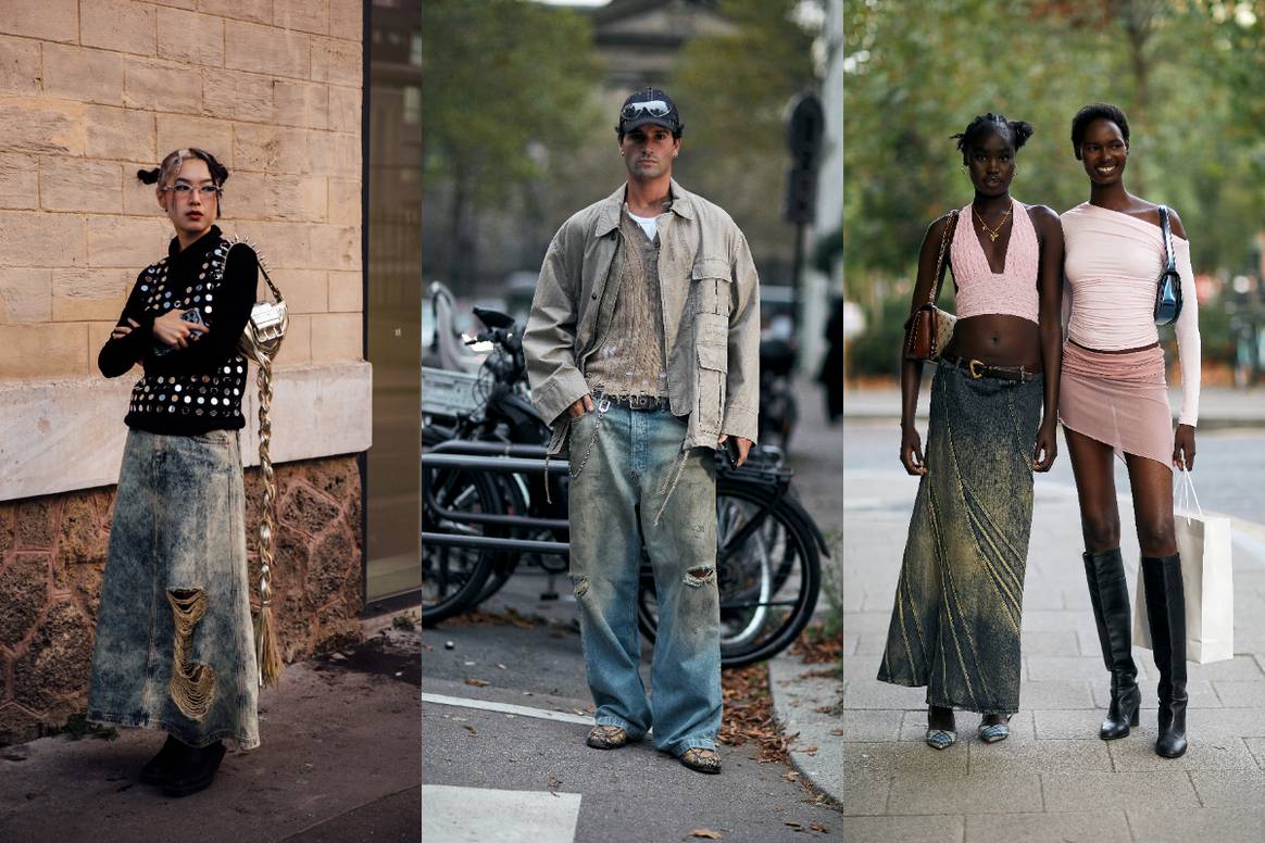 'Dirty' Denim street style trend SS24.