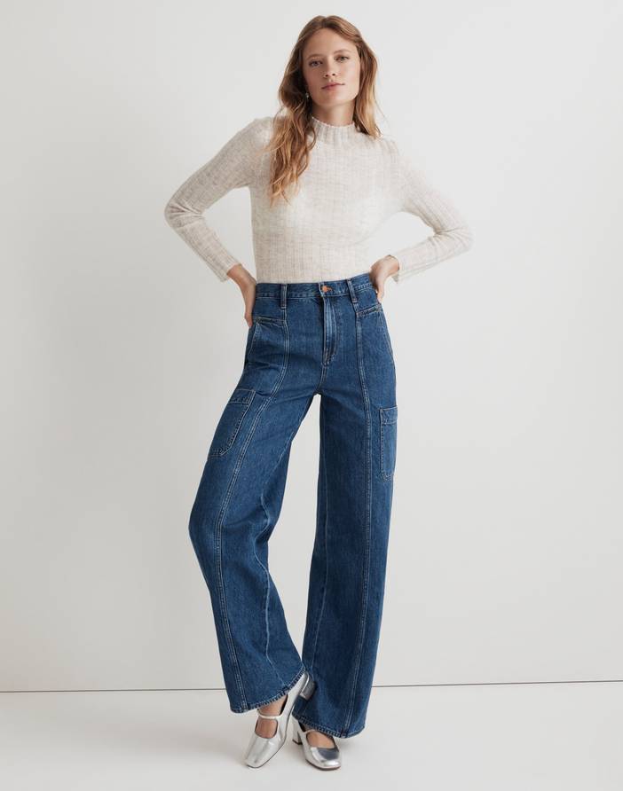 Tall Baggy Straight Cargo Jeans in Codey Wash | Madewell