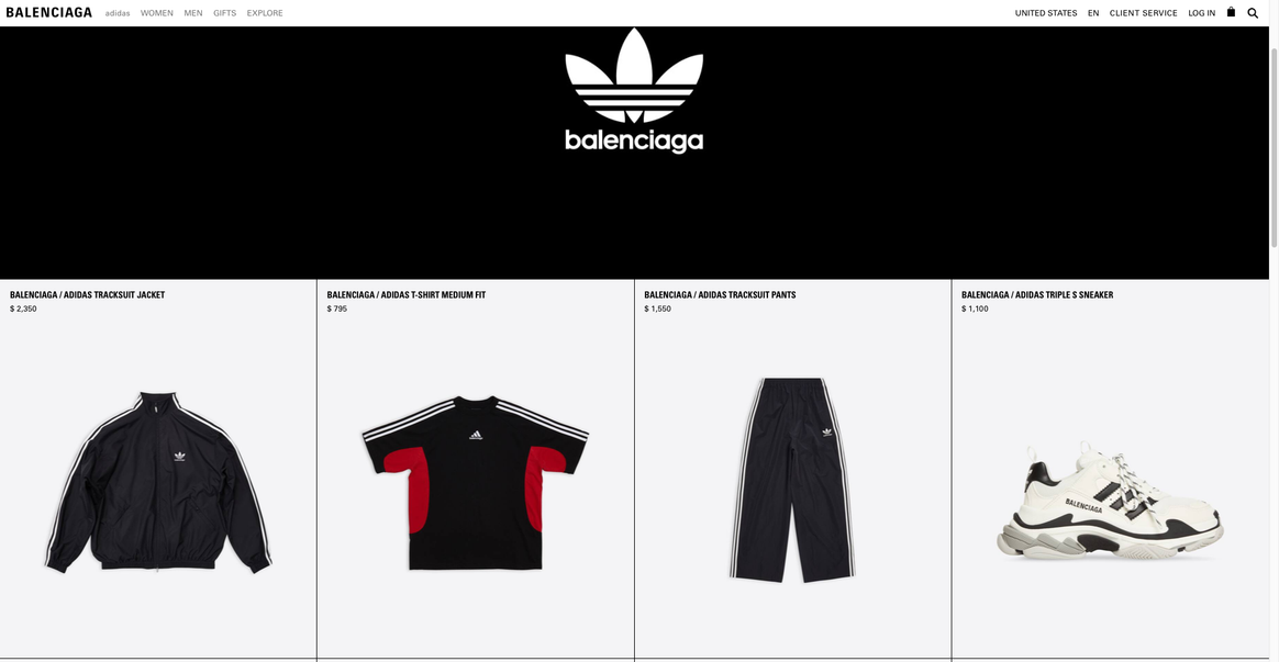Beeld: Screenshot Balenciaga.com
